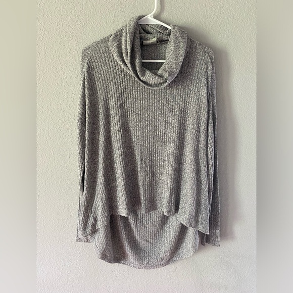 Anthropologie Saturday Sunday Women's Gray Ribbed Turtleneck Sweater Size XS/S - Picture 1 of 4